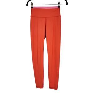 Wilo The Label Orange & Pink Colorblock Stripe High Rise 7/8 Leggings Size S